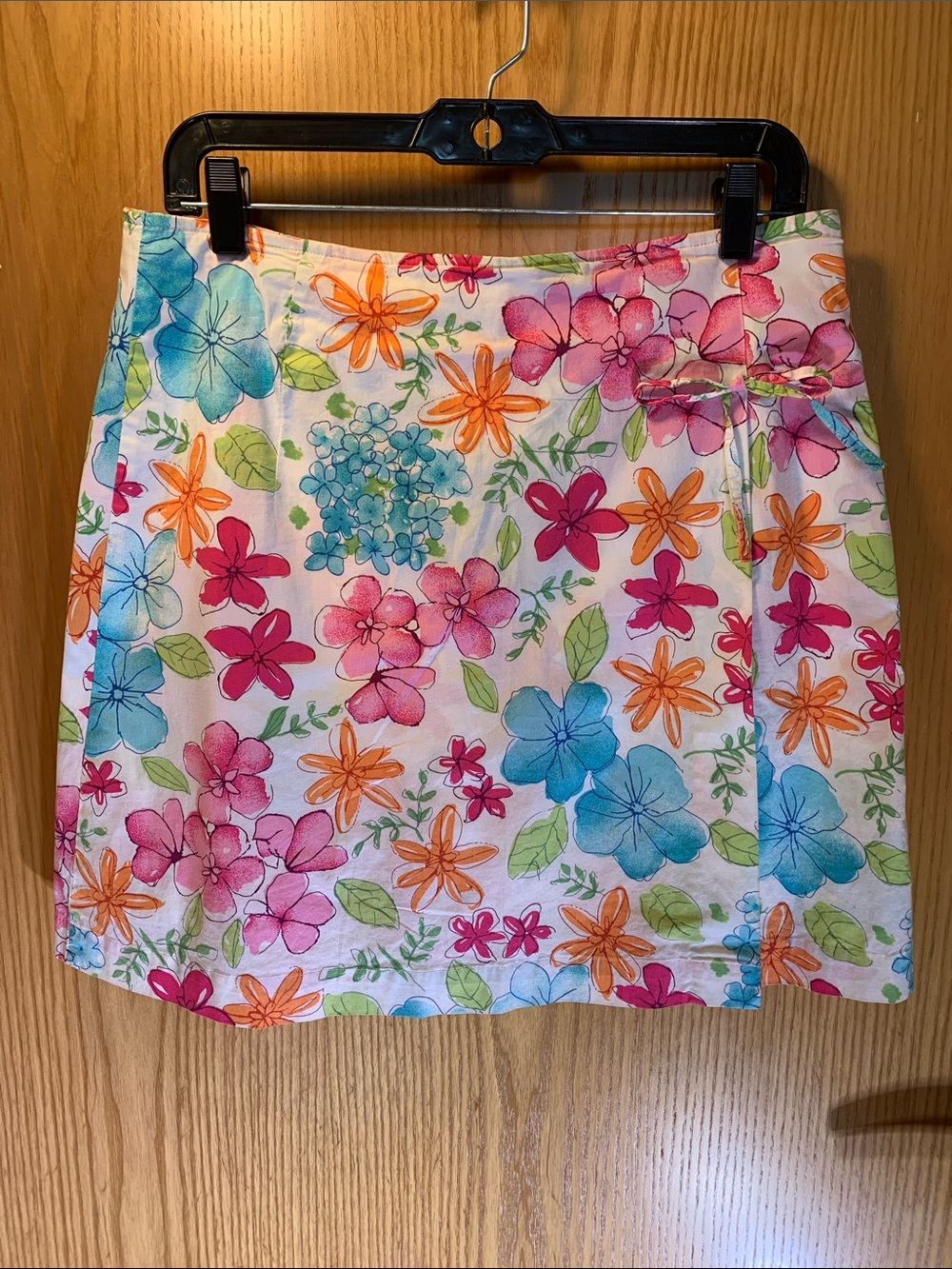 White Stag Floral Watercolor Mini Skirt - Pink, Blue, Orange, Green